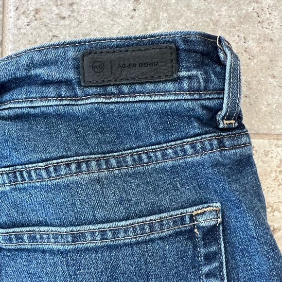 Adriano Goldschmied Saige Mid-Rise Wide Leg Crop Jeans Raw Hem, Medium Blue, 32 - Picture 6 of 13